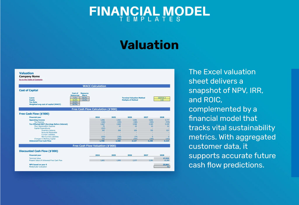 accounting firm financial projection excel template DCF Valuation