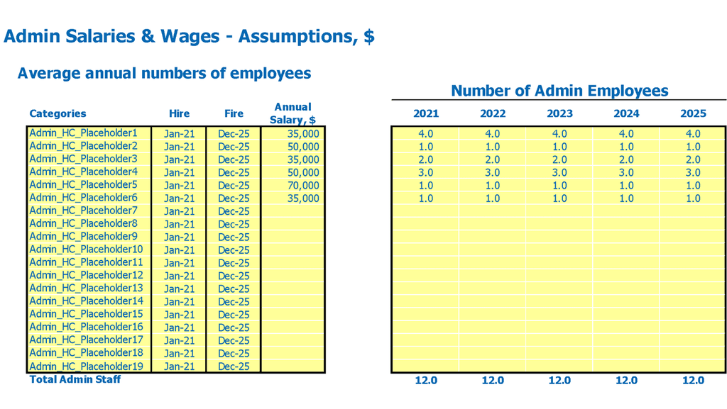 Pig Farming Budget Excel Template Admin Wages Inputs