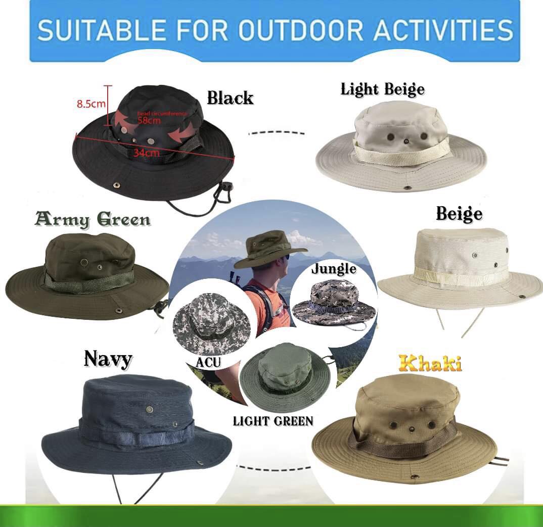 Boonie Bucket Hat Summer Adults Unisex Cotton Blend UV Protection