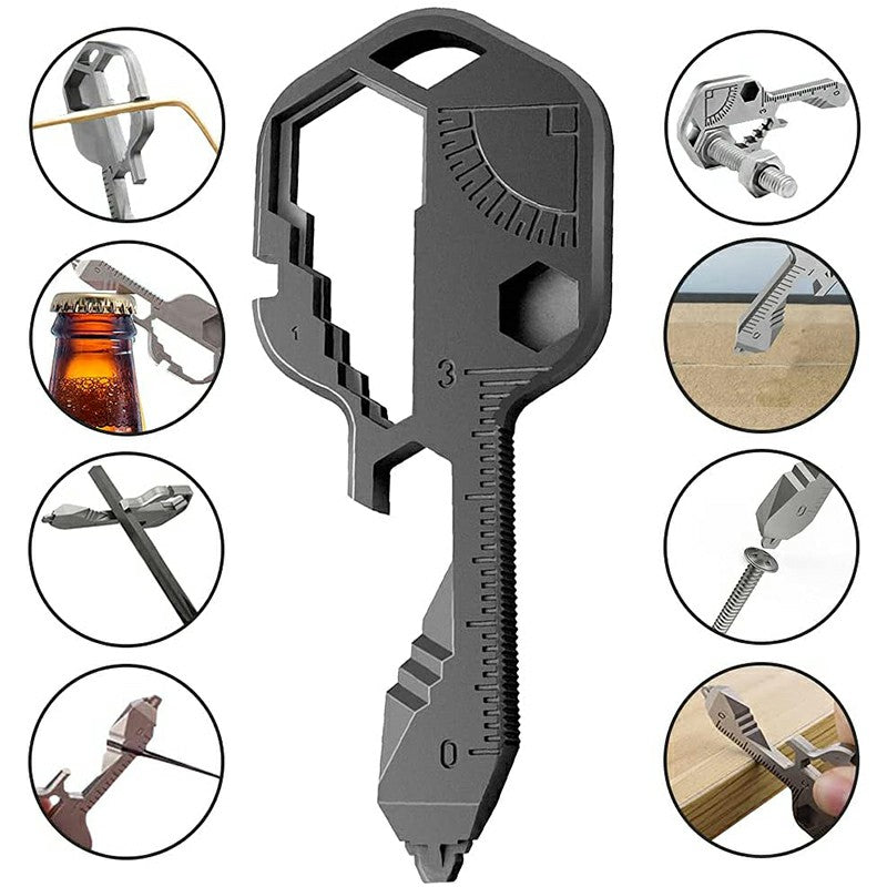 24 in 1 Multi Tool Key, Stainless Steel Key Shaped Pocket Tool