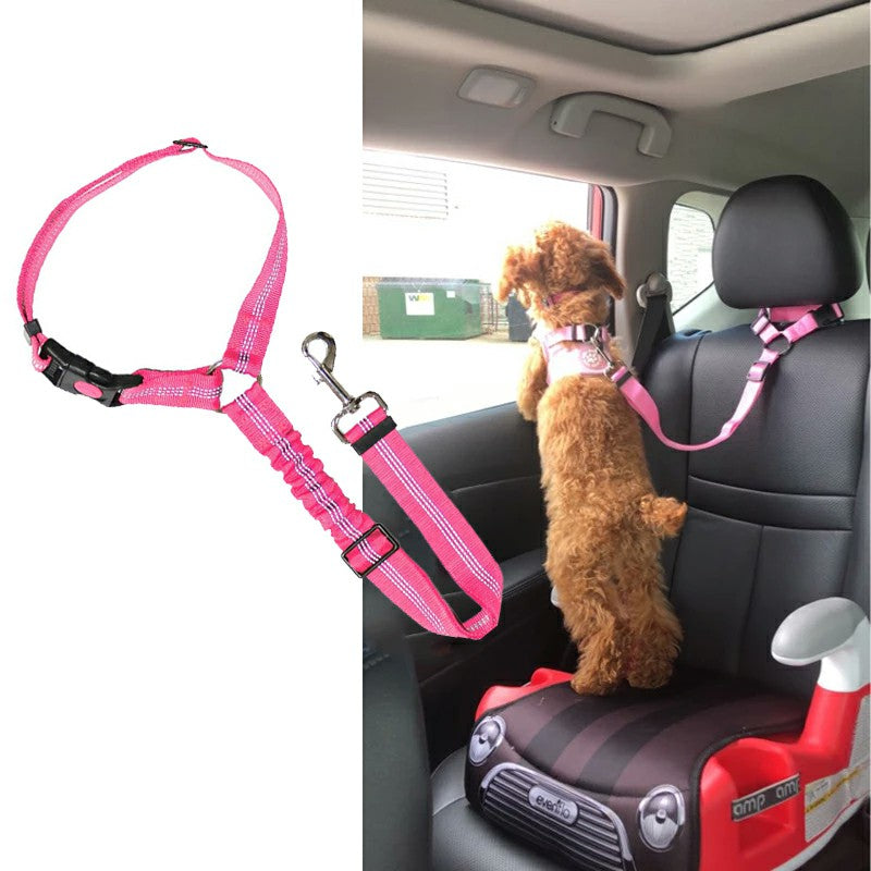 Pet Dog Car Seat Belt Bungee Lead Travel Safety Harness Anti-Shock