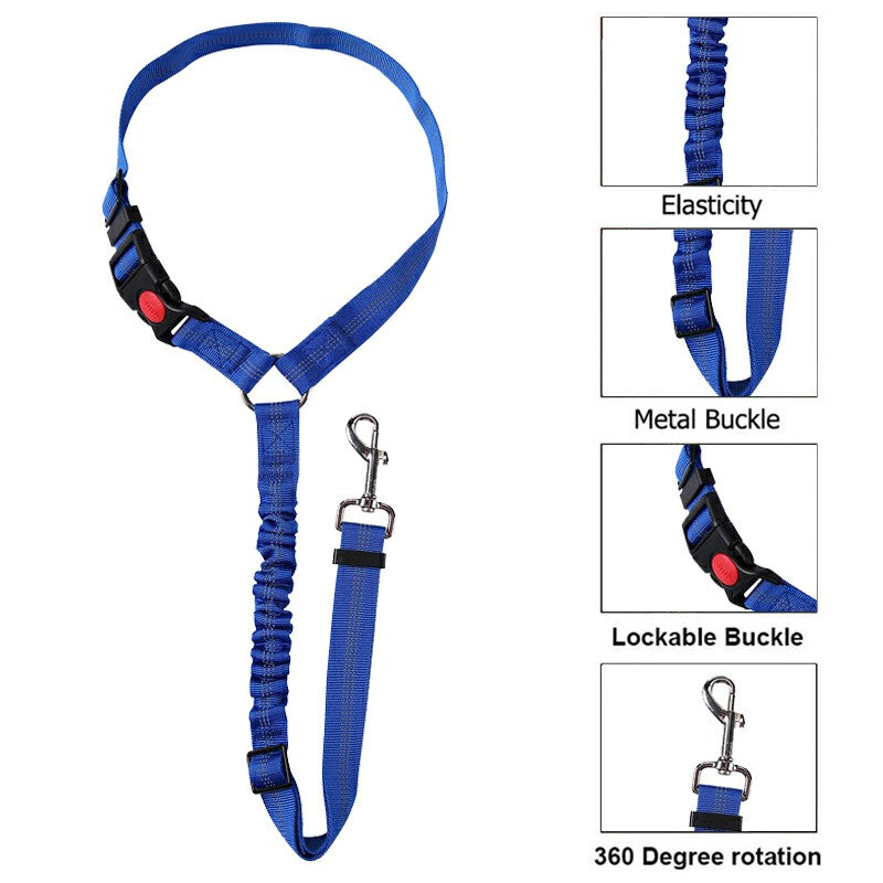 Pet Dog Car Seat Belt Bungee Lead Travel Safety Harness Anti-Shock