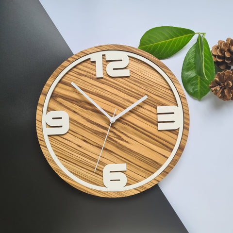 Boutique Wooden Wall Clock | Zebrano Wood Wall Clock