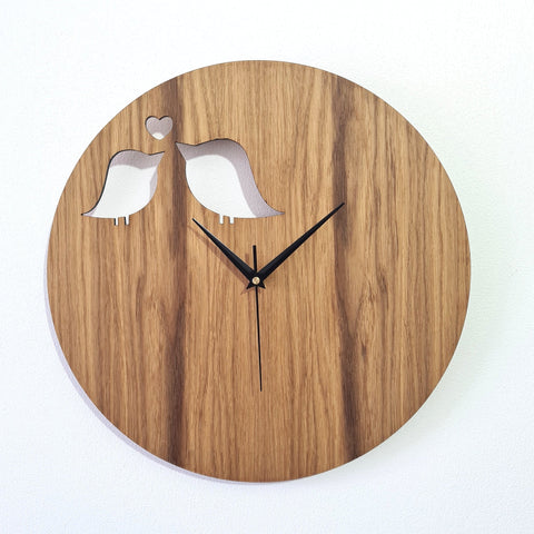 Personalised Wall Clock - Love Birds