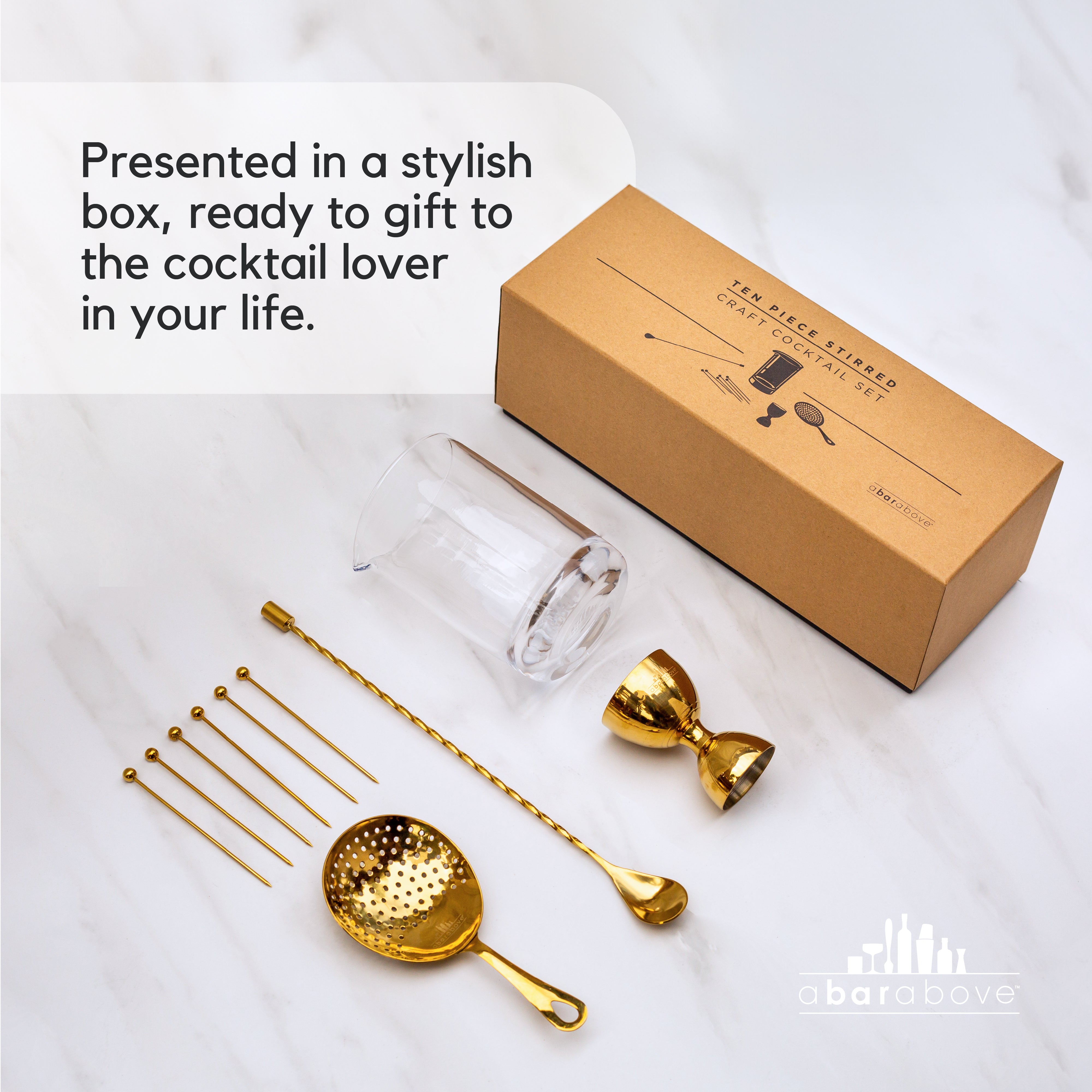 Copper 10-Piece Stirred Craft Cocktail Set