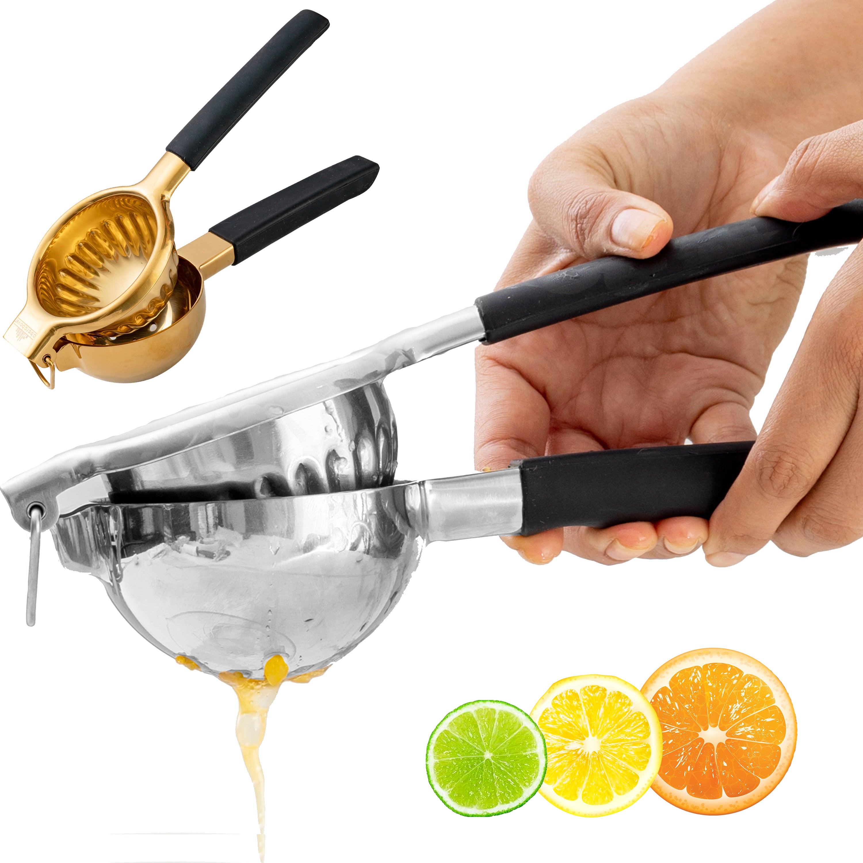 Professional Quality Citrus Peeler - Orange and Lemon Fruit Peeler -  Premium Stainless Steel Bar Tool - (blue)