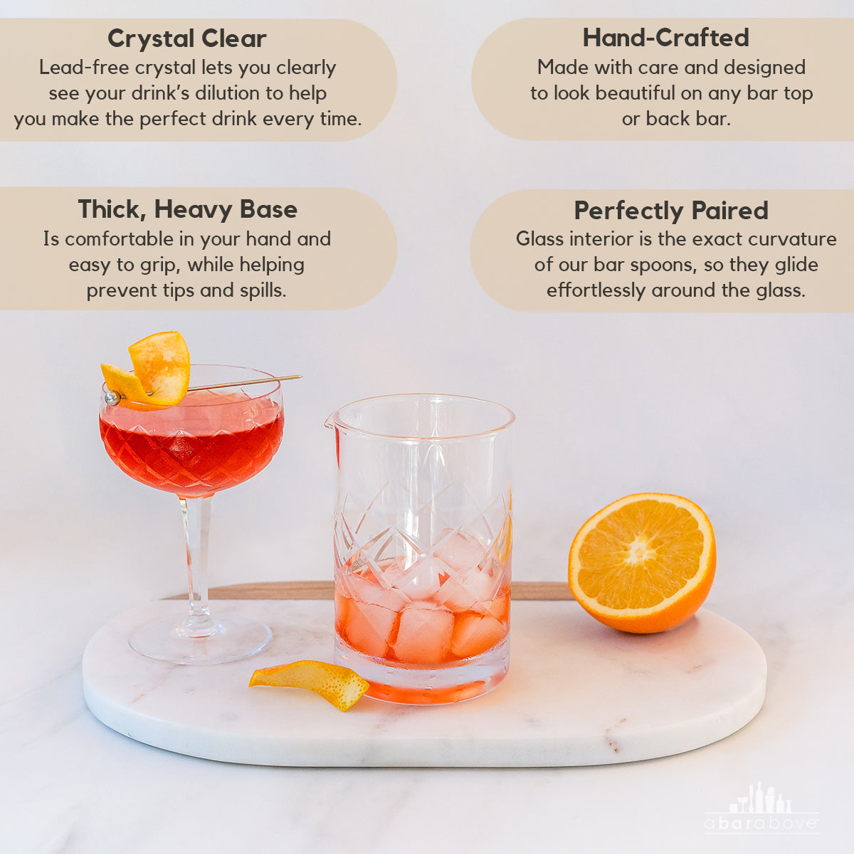 Diamond Cut Cocktail Mixing Glass