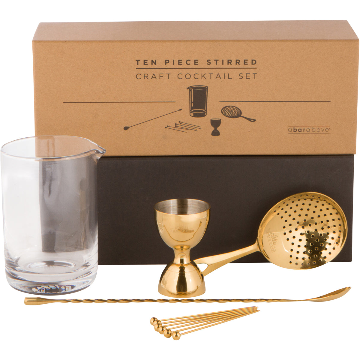 Gold 10-Piece Stirred Craft Cocktail Set