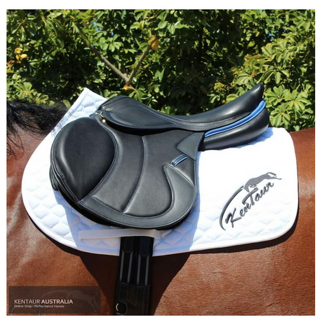 Kentaur Kronos jumping saddle with blue trim