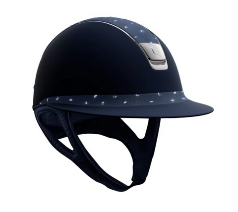 Samshield Blue helmet with Swarovski crystals highlights