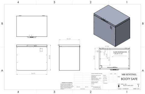 Booty Safe Package Drop Box Spec Sheet