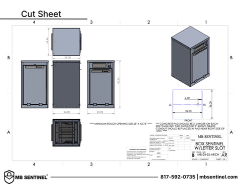 Box Sentinel Letter Slot Cut Sheet