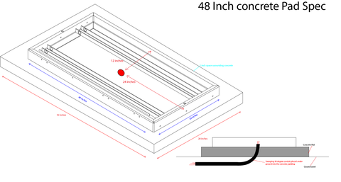 Mailbox Sentinel XL48 Concrete Pad Spec