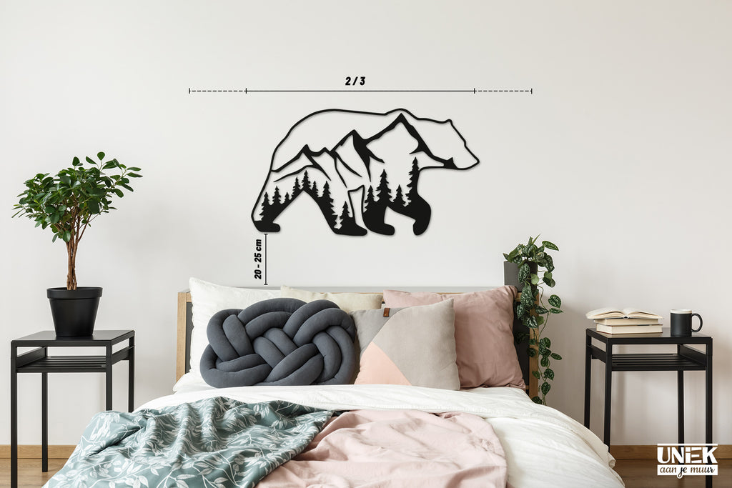 Wanddecoratie beer boven bed