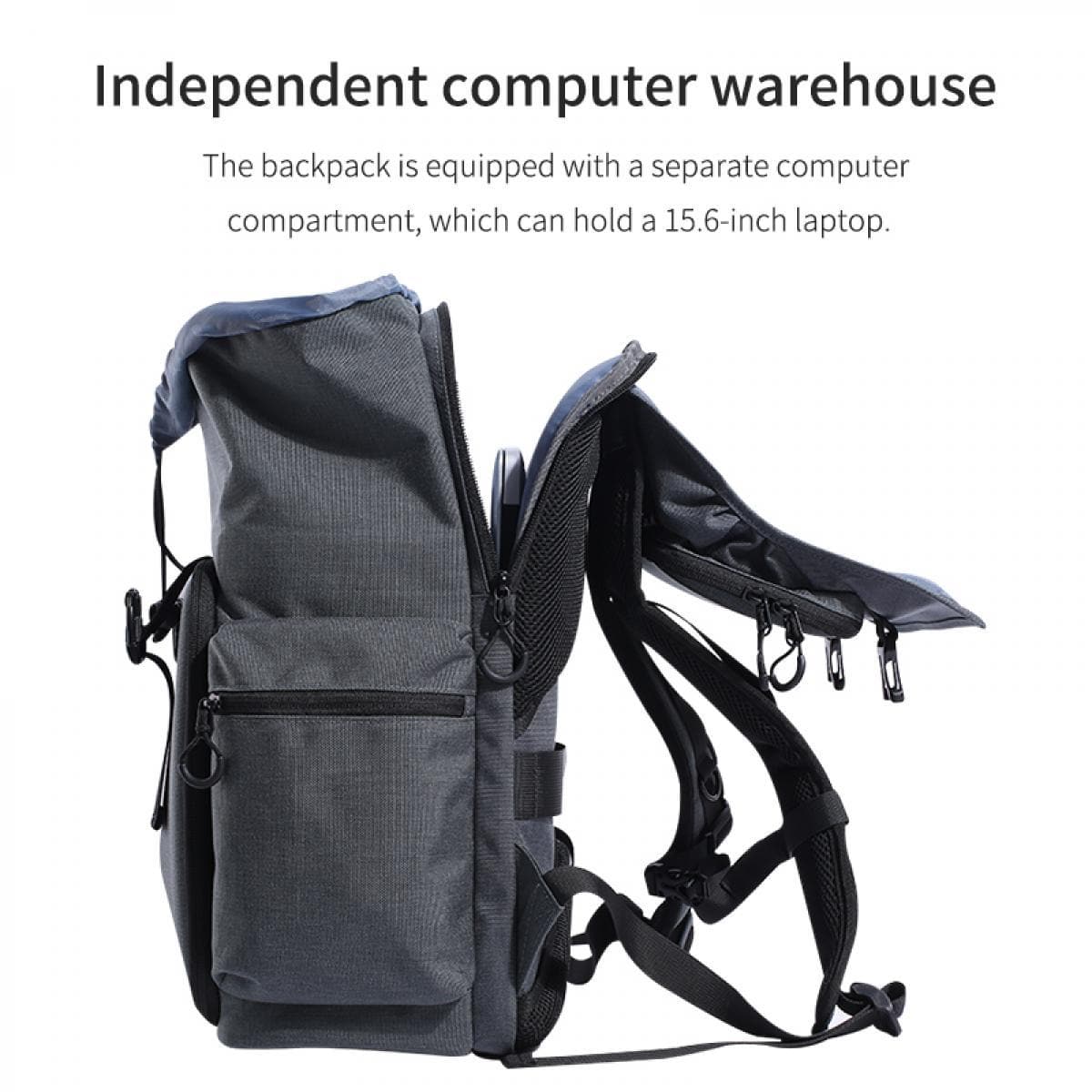 backpack with camera and laptop compartment