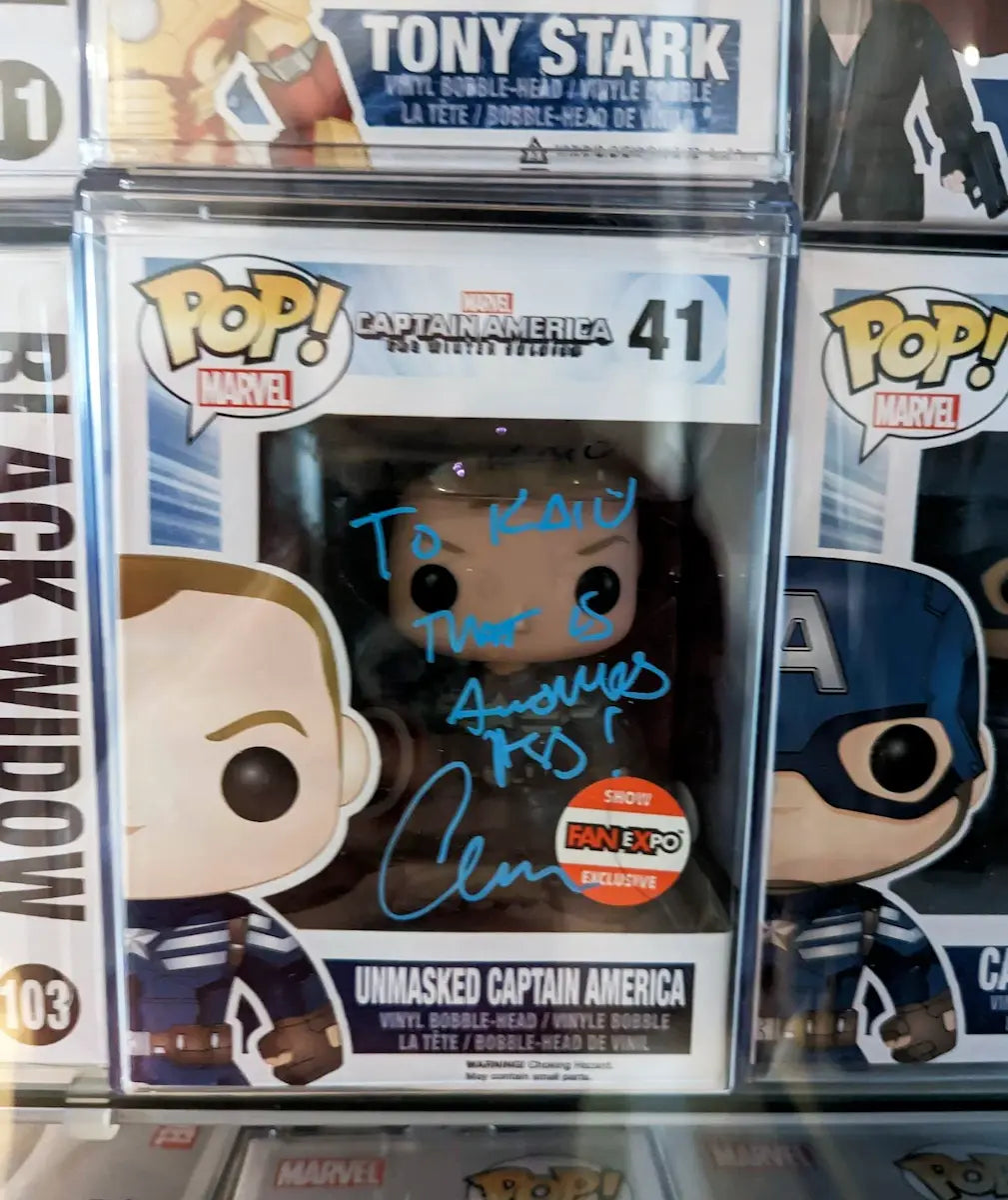 Autographed Captain America Funko Pop