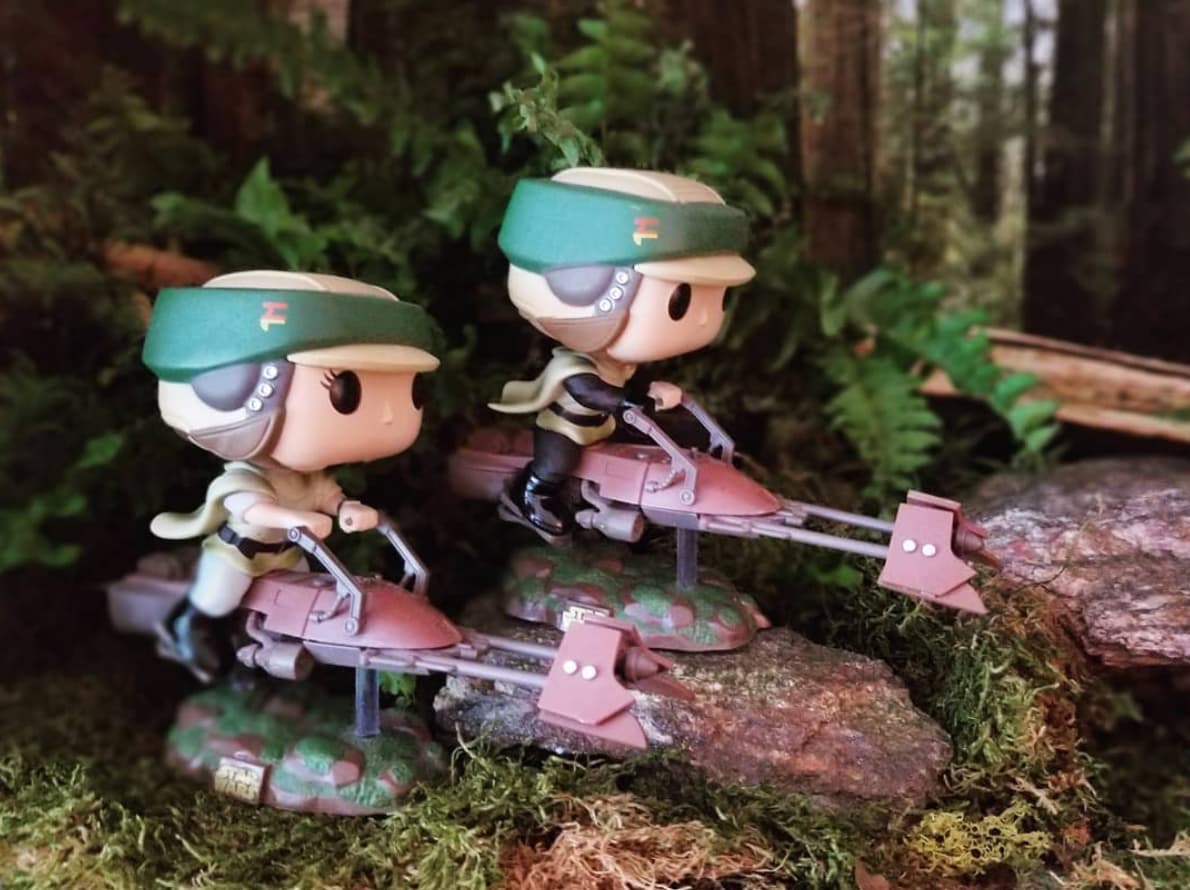 Speeder bikes Leia Luke Star Wars Funko Pop Dioramas