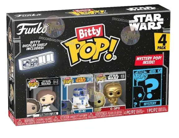 Bitty Pops Star Wars Princess Leia, R2-D2 C-3P0 