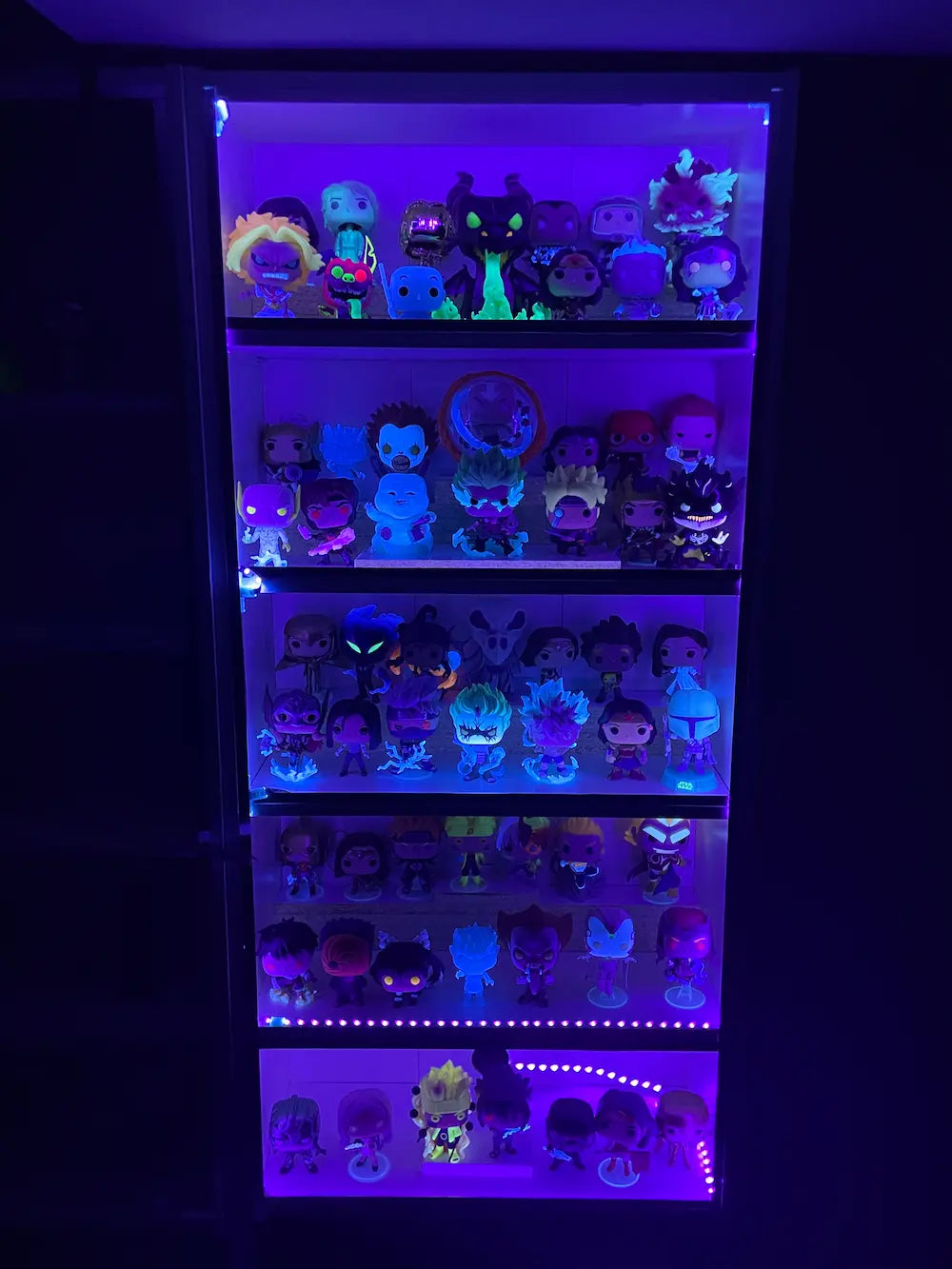 Funko Pop Glow in the dark display