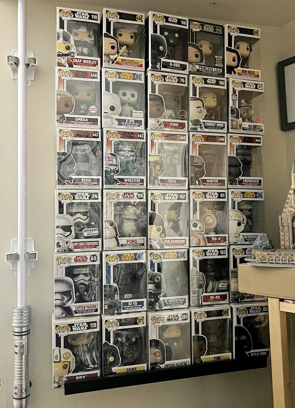 Lightsaber Star Wars Funko Pop Collection stack