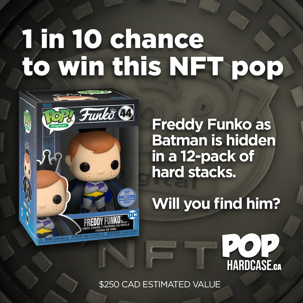 1 in 10 Chance: Freddy Funko as Batman NFT Pop + 12 Pack Hard Stacks – Pop  Hard Case Canada