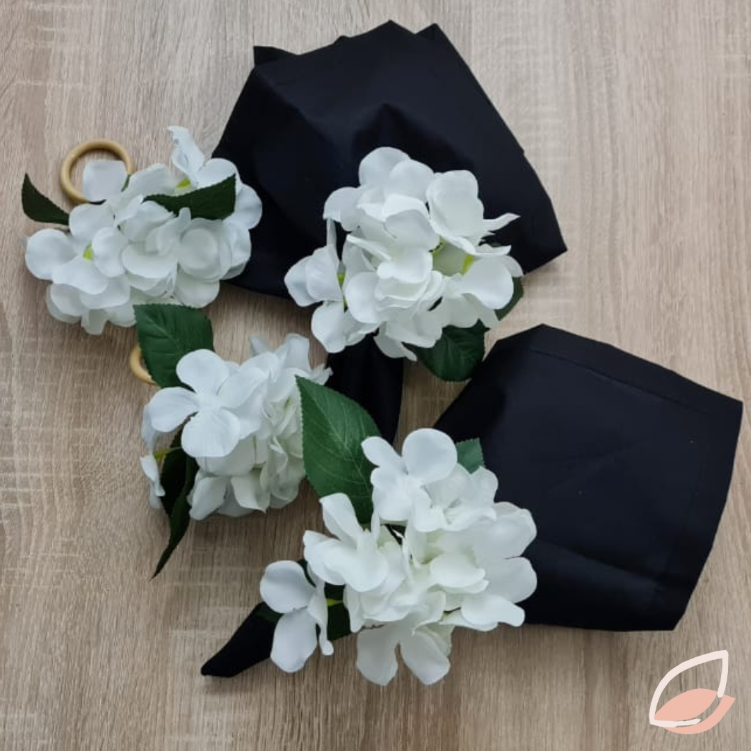 Porta Servilletas Hortensias Blancas – Laura y Luccas