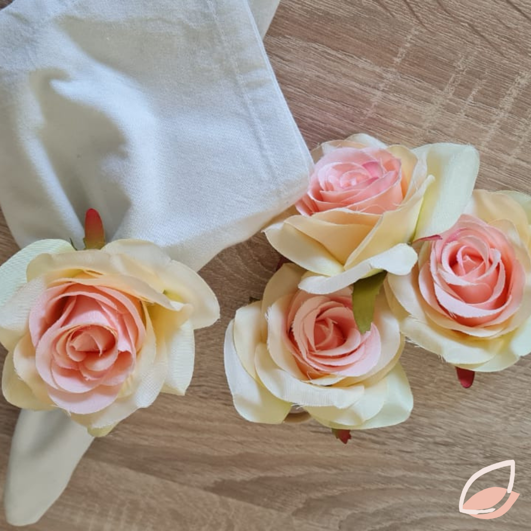 Porta Servilletas Rosas Color Palo rosa con amarillo – Laura y Luccas