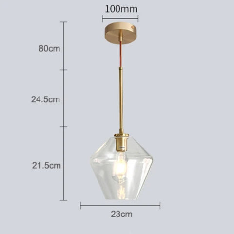 Broxle Dalius Diamond Pendant Light - Mira Measurements