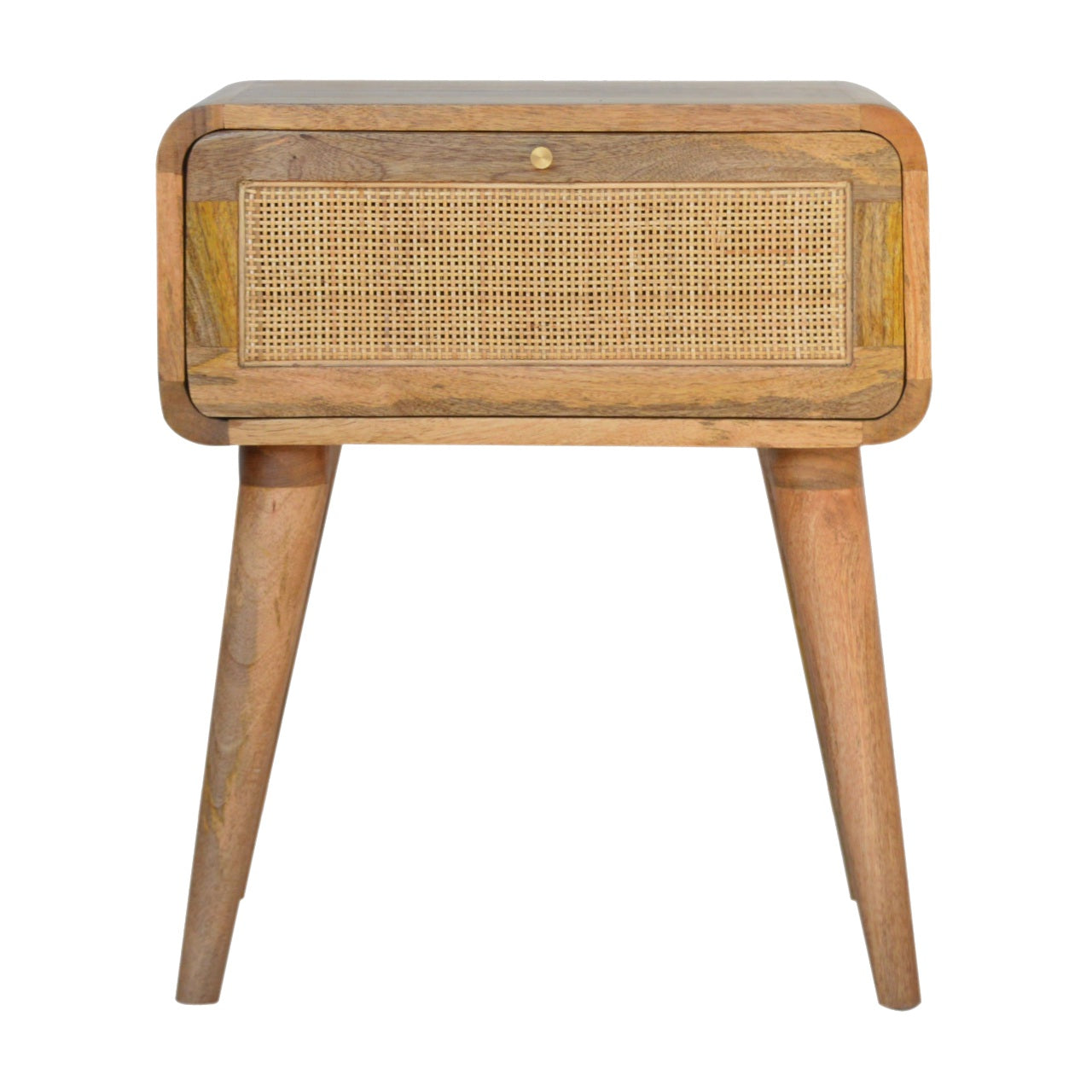 Harlow Bedside Table, Natural Woven Rattan