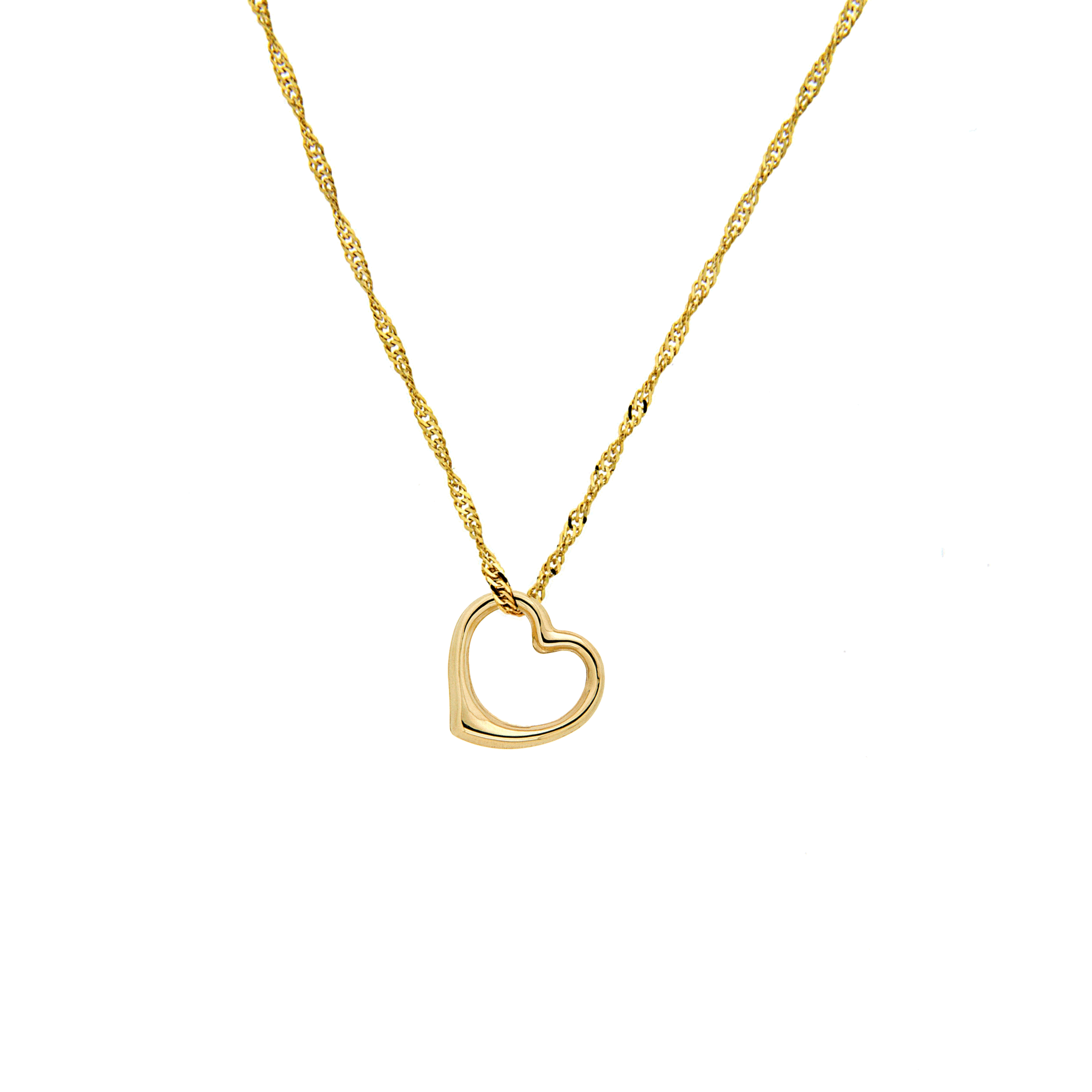 Necklaces - Yellow Gold Floating Heart Necklace was sold for R799.00 on ...
