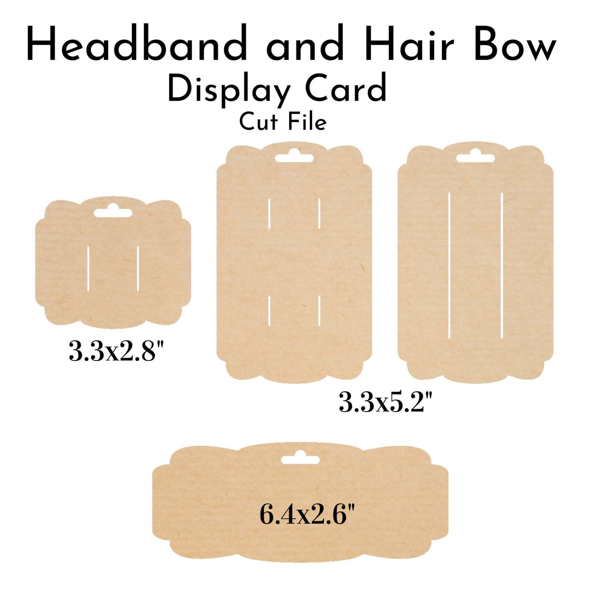 Hair Bow Display Card SVG, Headband Display Cards SVG, Bow Display Tem