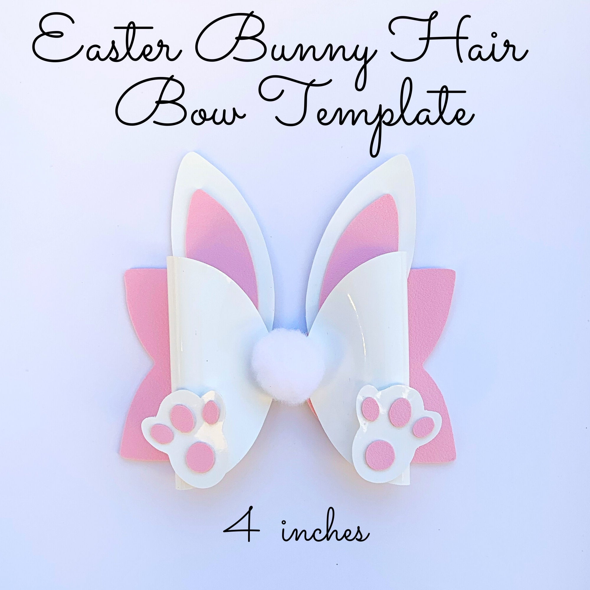 Easter Hair Bow Template SVG - Easter Bunny Hair Bow SVG, PDF - Digita