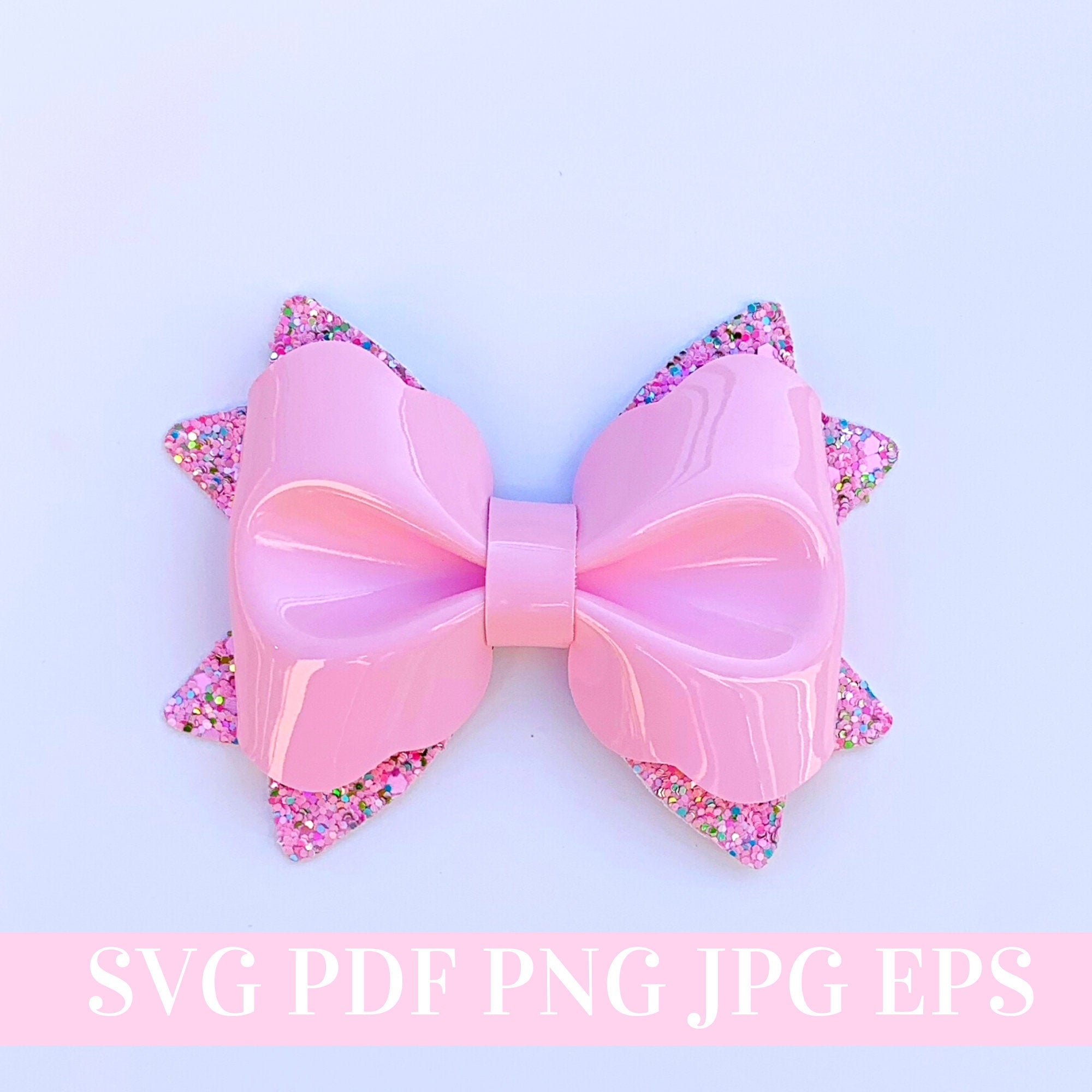 Scalloped Hair Bow Template SVG - Hair Bow SVG, PDF - Digital Template ...