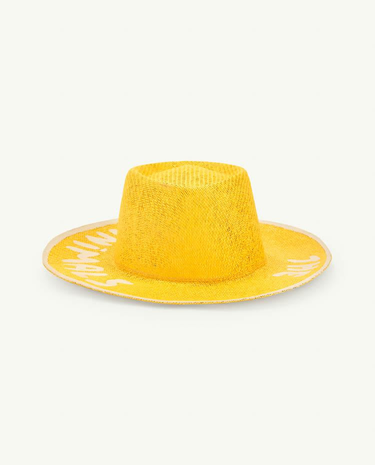 The Animals Observatory embroidered-logo sun-print bucket hat - Yellow