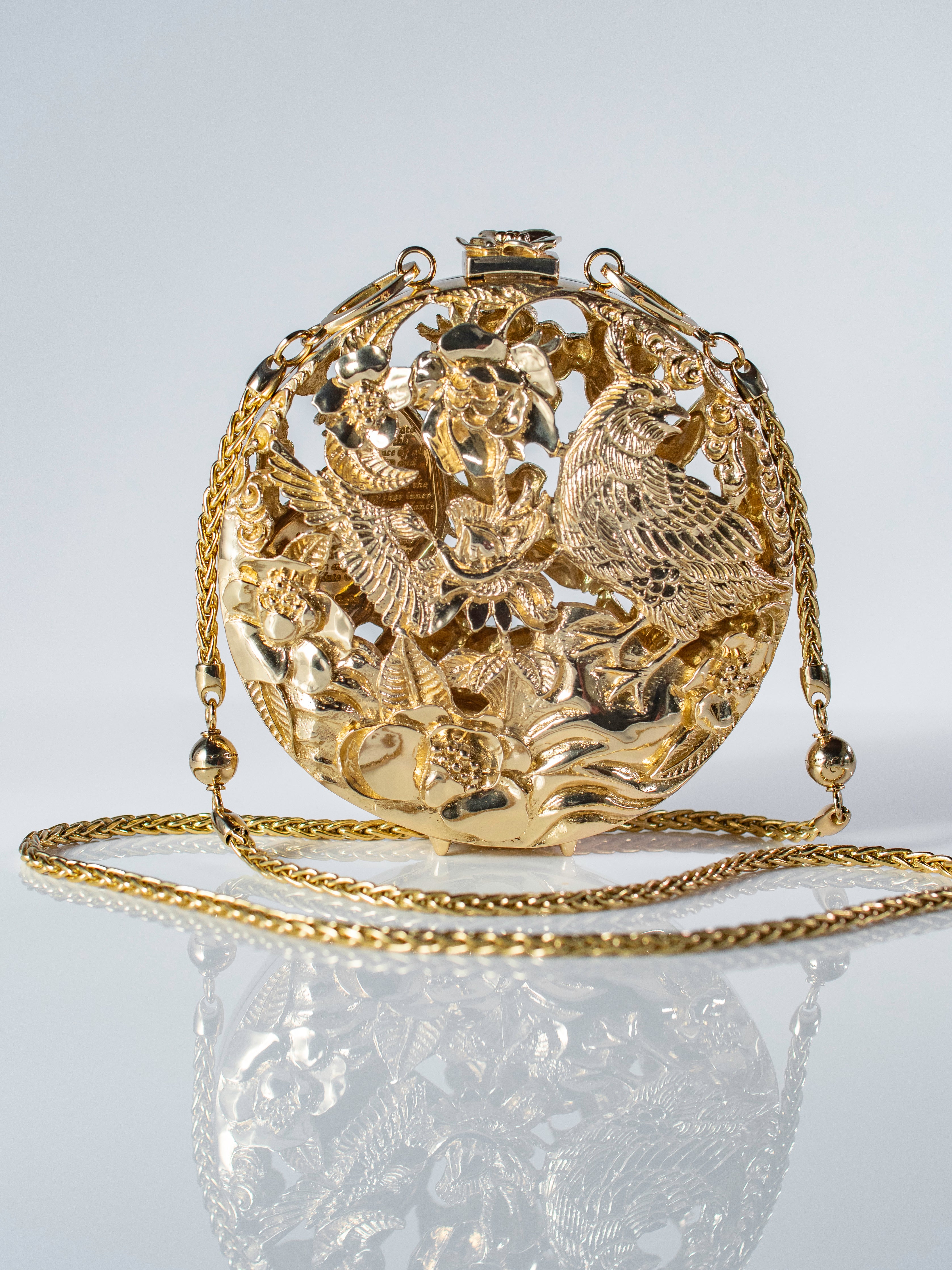 Illustrious Hand-carved brass purse. The ultimate luxury handbag. The New It Bag.