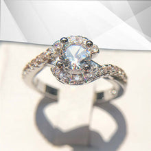 Load image into Gallery viewer, 2.0Ct Round-Cut 31 CZ Diamonds Halo Bridal/Engagement Ring 18Ct White Gold Plated
