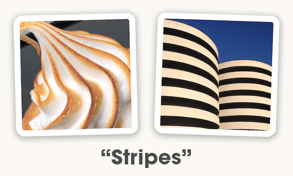 Photo cards connecting based on similar stripes. Push your imagination with OuiSi.