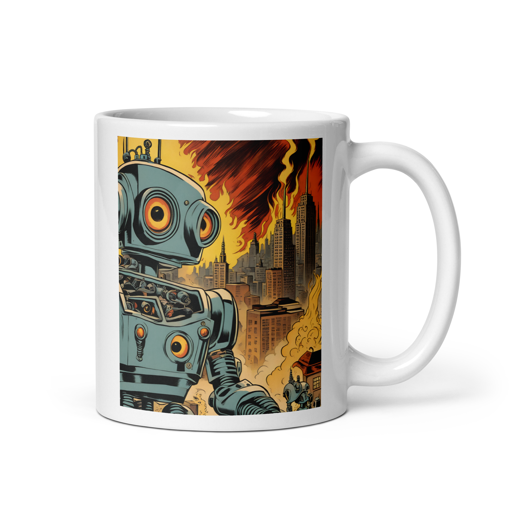 Attack of the Kill-Bot White Glossy Mug
