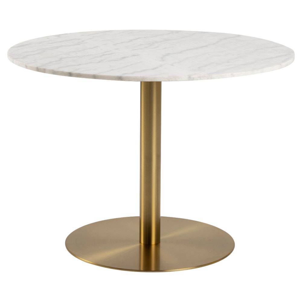 Corby hvidt spisebord, marmor Ø105
