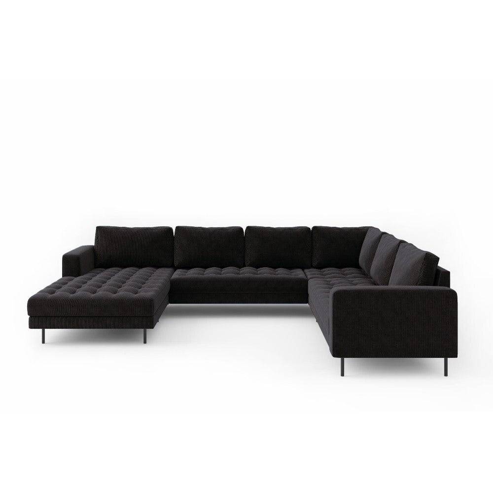 Rouge venstrevendt U-sofa, fløjl