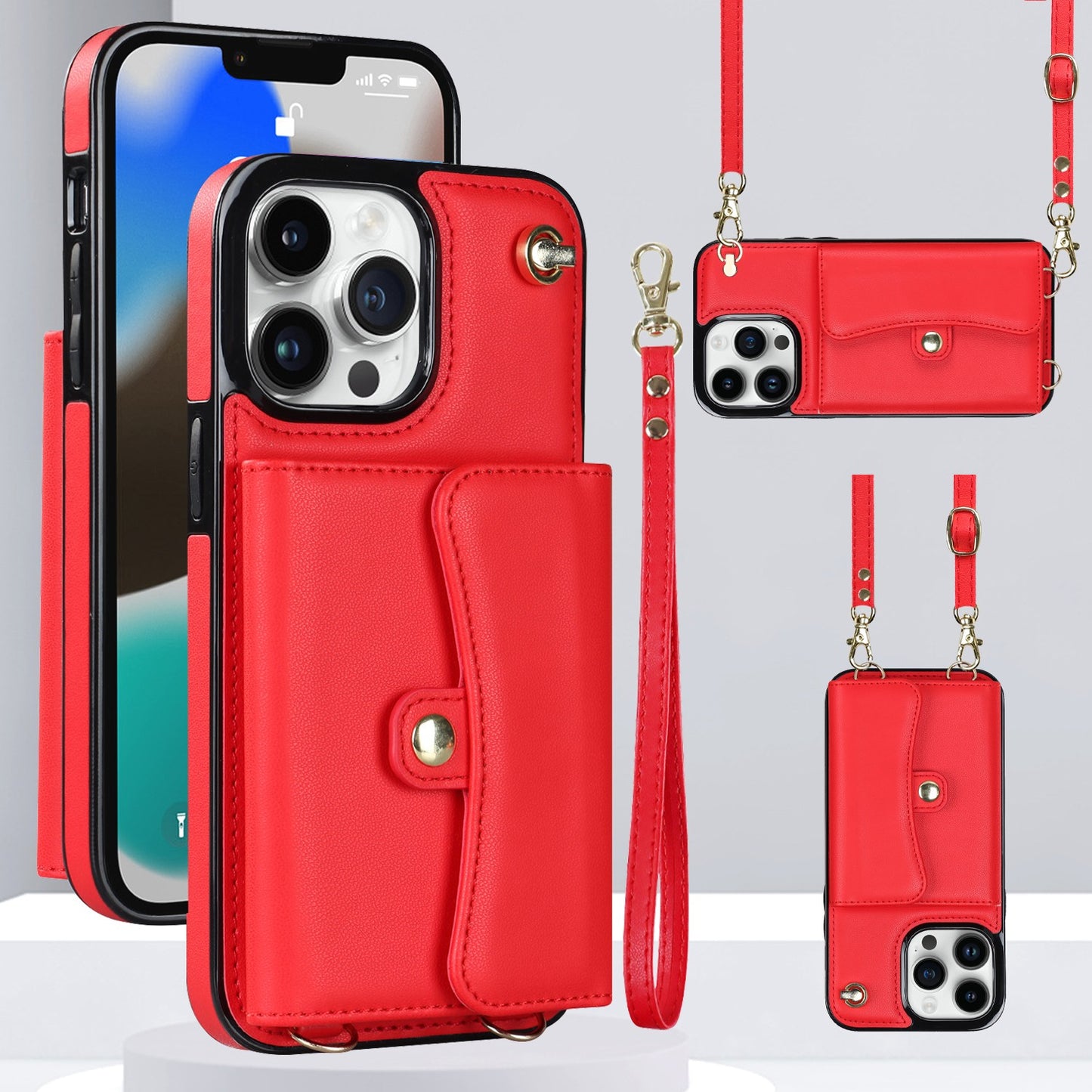 Multi-functional wallet stand phone case for iphone 14 13 12 11