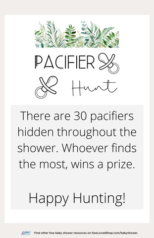 Pacifier Hunt Baby Shower Game