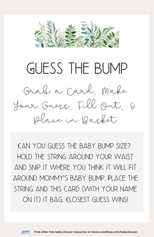 Baby Shower Game: Guess the Bump