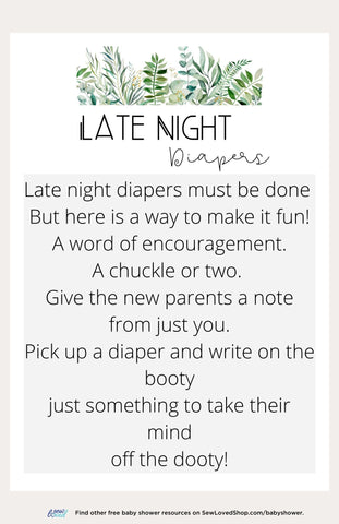 Baby Shower: Late Night Diapers