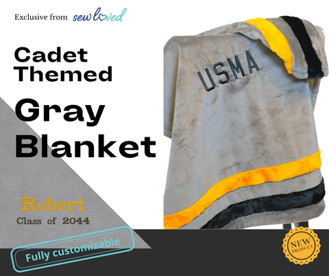 West Point gray blanket for babies