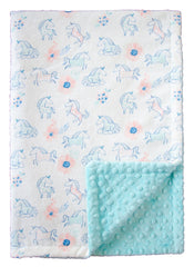 Aruba Sleepy Unicorn Minky Baby Blanket