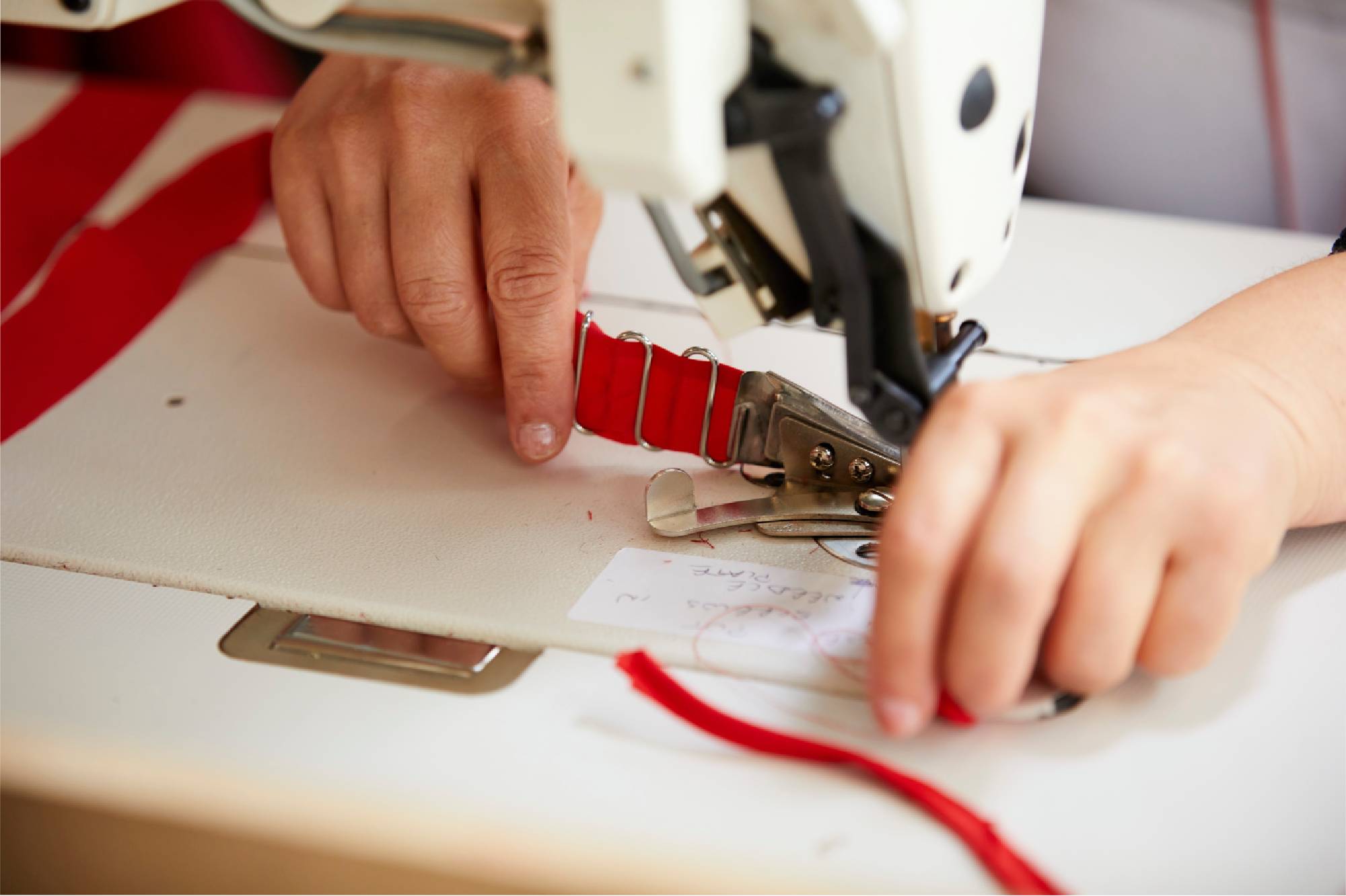 Binding machine and red silk fabric