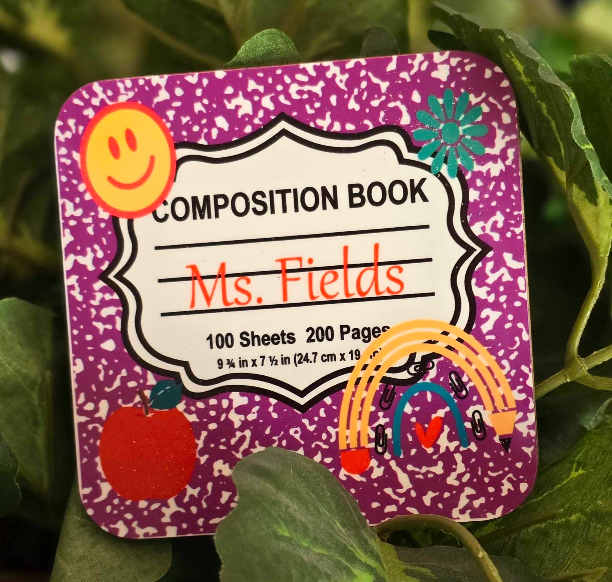 Composition book coaster