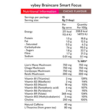 text of nootropic coffee alternative vybey cacao flavour