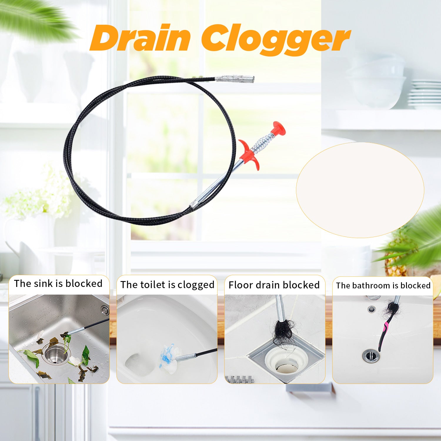 6 Pack 20 Inch Drain Hair Cleaner Tool, Drain Clog Remover Tool, Hair  Catcher Shower Drain Tool, Drain Auger Hair Cleaning Tool For Shower  Kitchen Sin